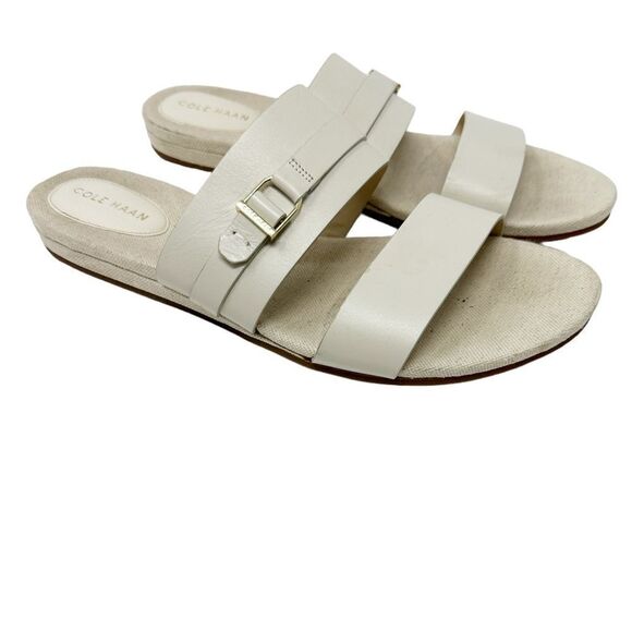 Cole Haan Francine Demi Wedge Slide Sandal Ivory Size 10 - Picture 2 of 11